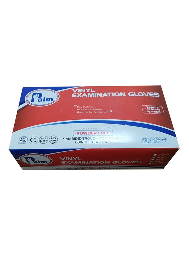 Palm 100-Piece Disposable Vinyl Powder Free Gloves Clear Small - Image 2