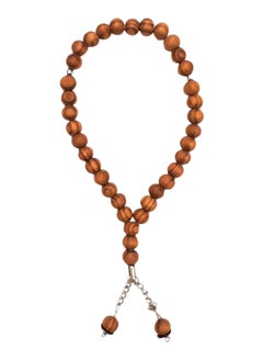 Alwan Wooden Prayer Beads Brown/Silver 25cm 