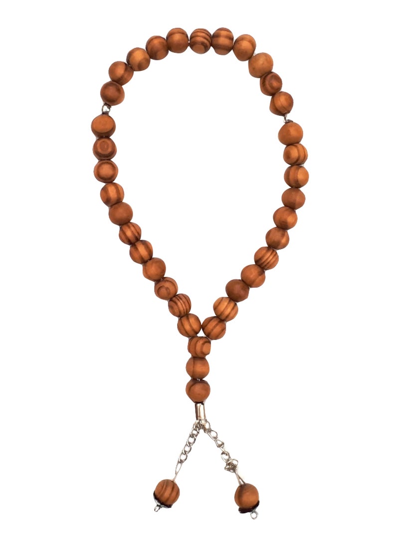Alwan Wooden Prayer Beads Brown/Silver 25cm