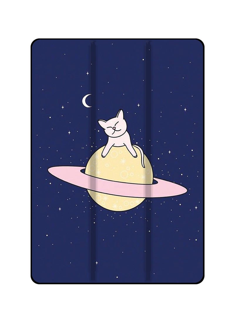 Protective Case Cover For Samsung Galaxy Tab S5e Cat Sleeping On Planet