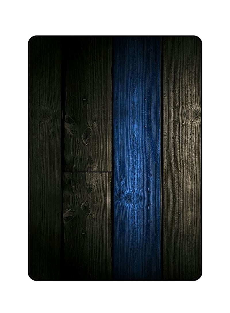 غطاء حماية لأجهزة سامسونج جالاكسي تاب S5e نمط خشبي باللونين الأسود والأزرق