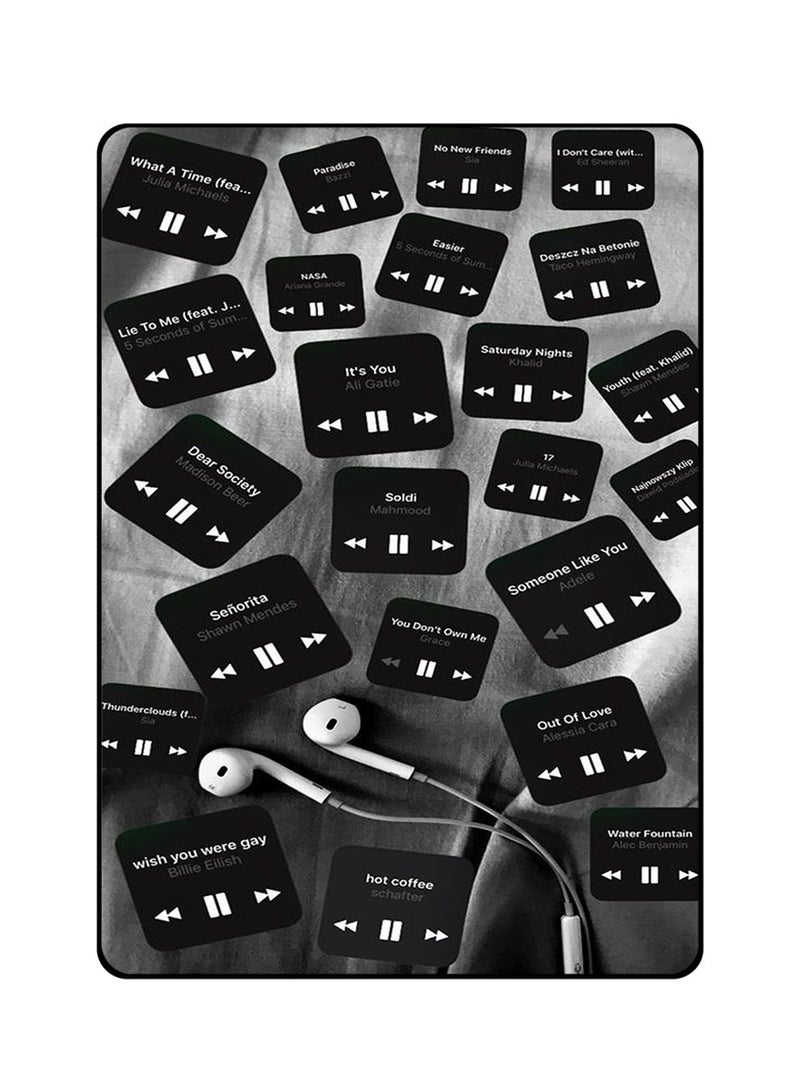 Protective Case Cover For Apple iPad 7th Gen 10.2 Inch Black Music Tags