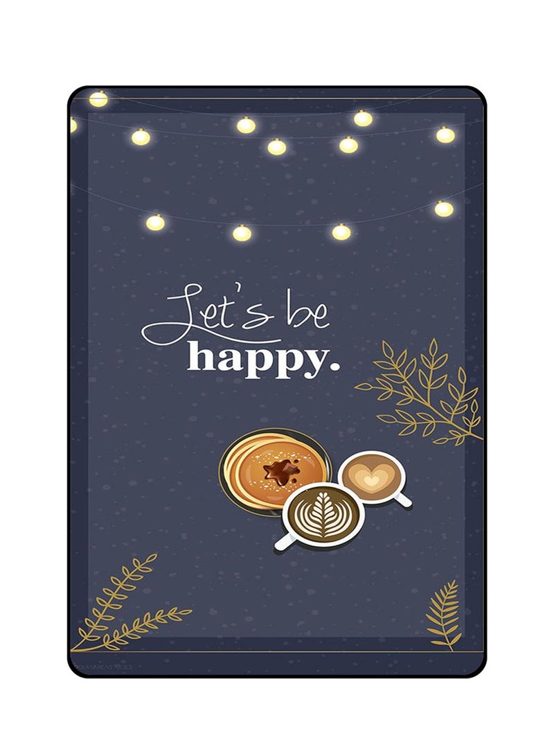 ثيودور غطاء حماية واقي لأبل آي باد برو 2018 نمط مطبوع بعبارة "Let's Be Happy"