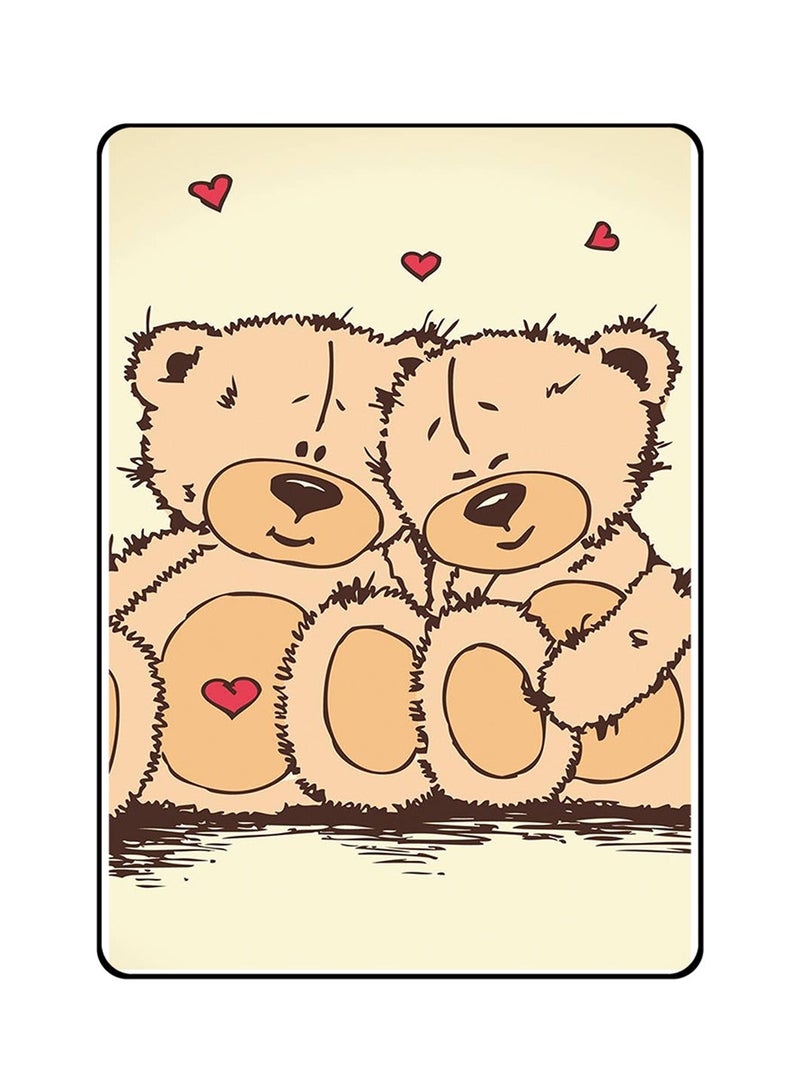 غطاء حماية واقي لجهاز أبل آي باد من الجيل الخامس والسادس بطبعة دمية تيدي بير