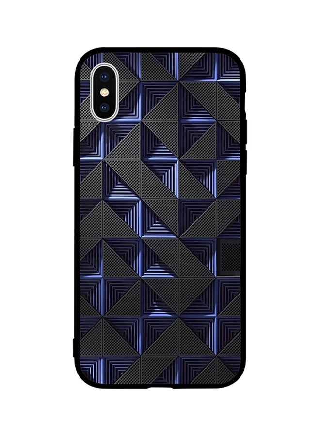 Protective Case Cover For Apple iPhone XS Max Dark Grey & Blue