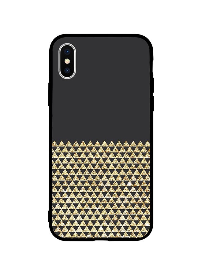 Protective Case Cover For Apple iPhone XS Golden & Grey