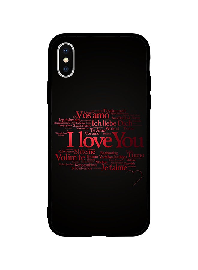 Protective Case Cover For Apple iPhone XS I Love Red