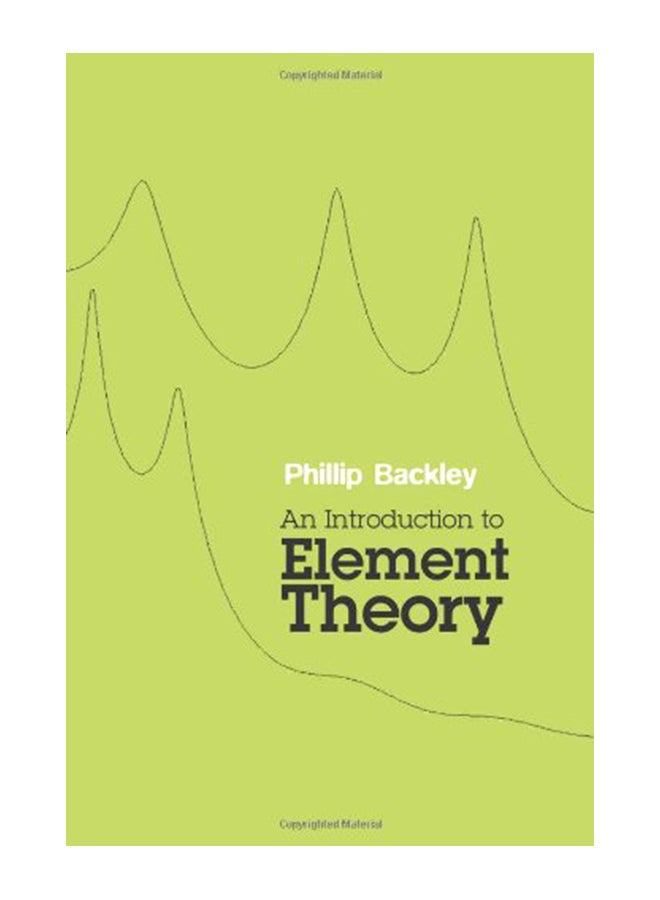 An Introduction To Element Theory paperback english - 21-Jul-11
