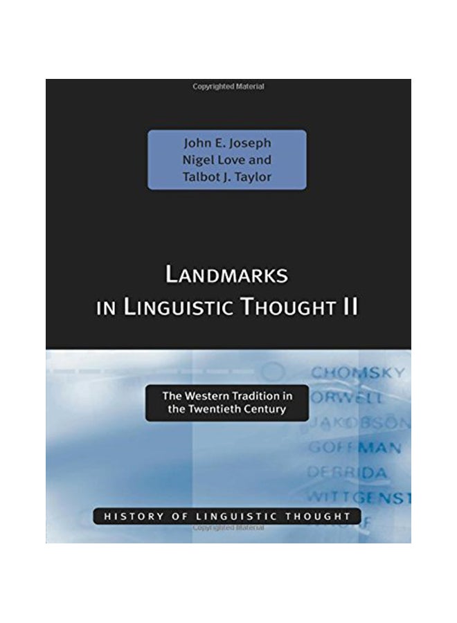 Landmarks In Linguistic Thought Volume Ii : The Western Tradition In The Twentieth Century paperback english - 37043 