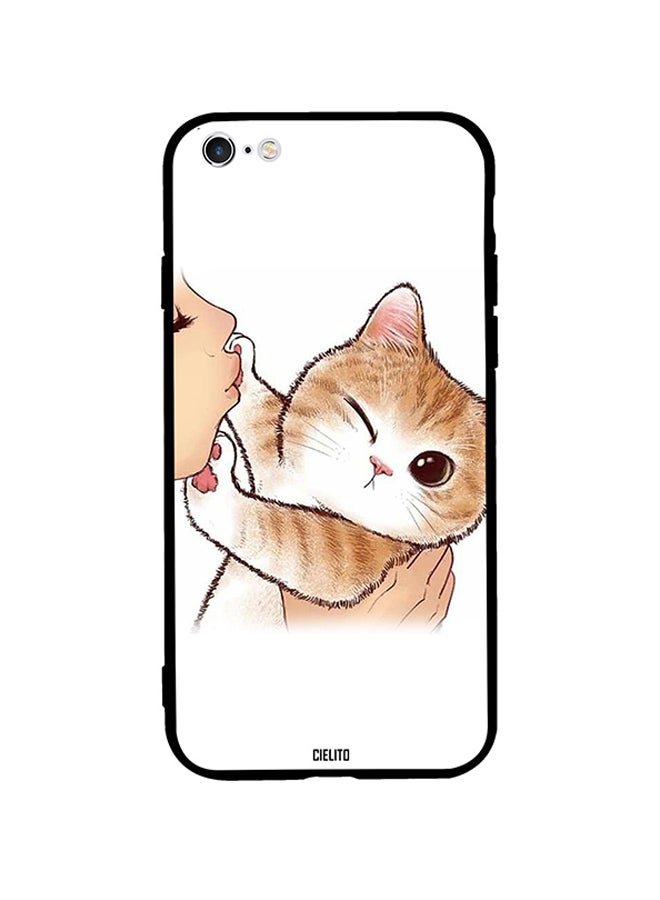 RUSSO Skin Case Cover -for Apple iPhone 6s Plus Cat Stops Girl Kissing Cat Stops Girl Kissing 