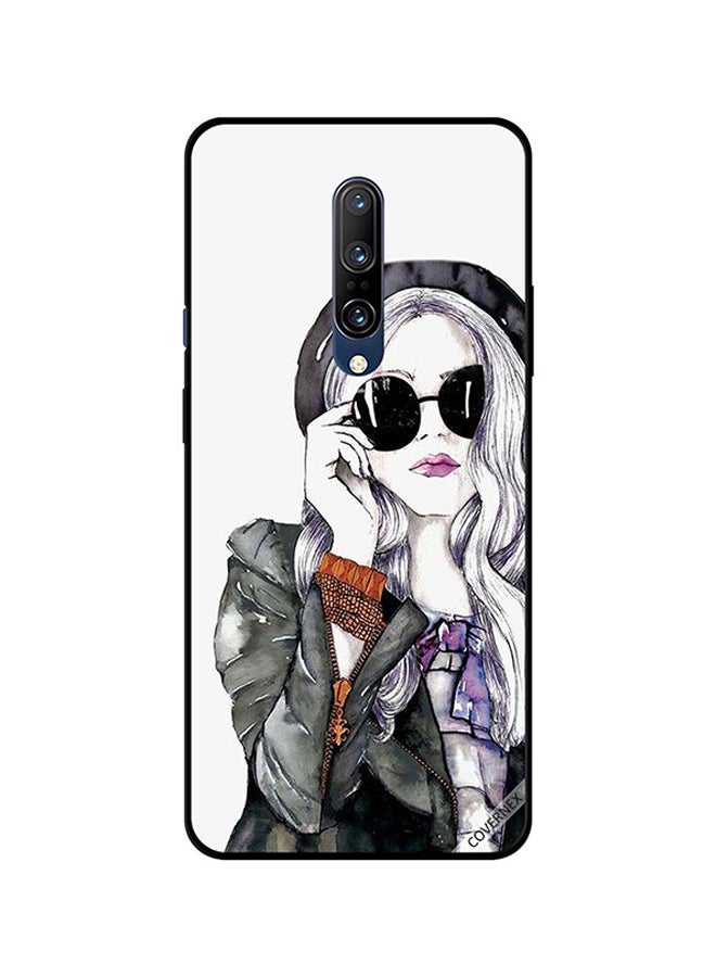 Covernex Protective Case Cover For OnePlus 7 Pro Black Glass Stylis Cute Girl