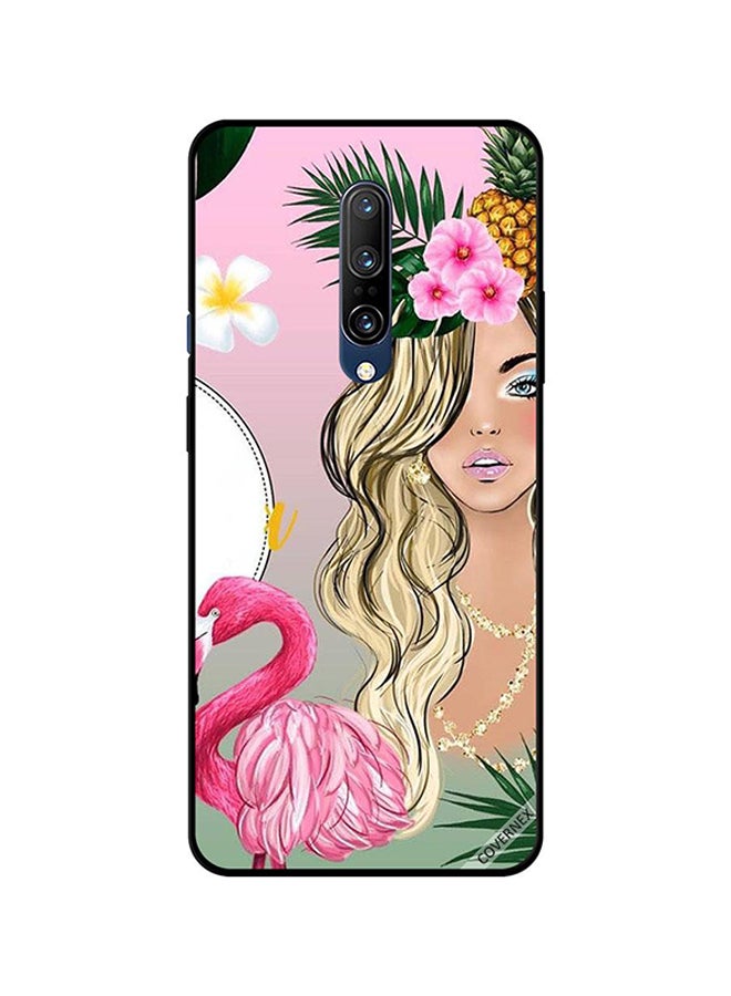 غطاء حماية واقٍ لهاتف ون بلس 7 برو بطبعة رسمة فتاة وبجعة