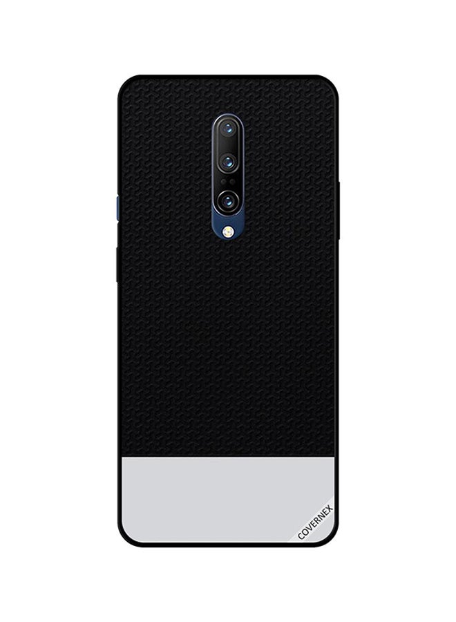 غطاء حماية واقٍ لهاتف ون بلس 7 برو نمط جلدي أسود & معدني