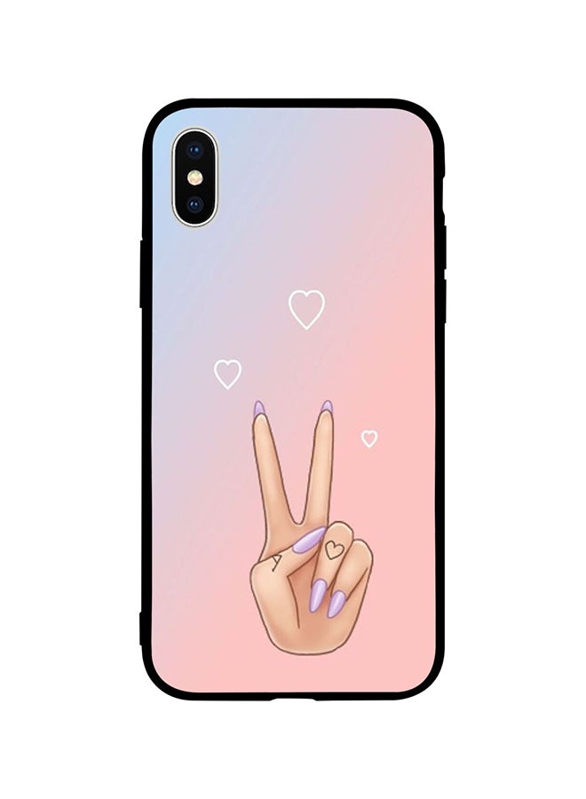 Protective Case Cover For Apple iPhone XS Max Victory Sign & Heart
