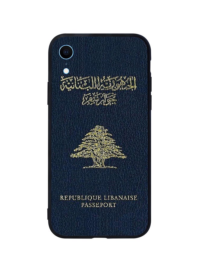 غطاء حماية واقٍ لهاتف أبل آيفون XR بتصميم جواز سفر لبنان، Dpp00046