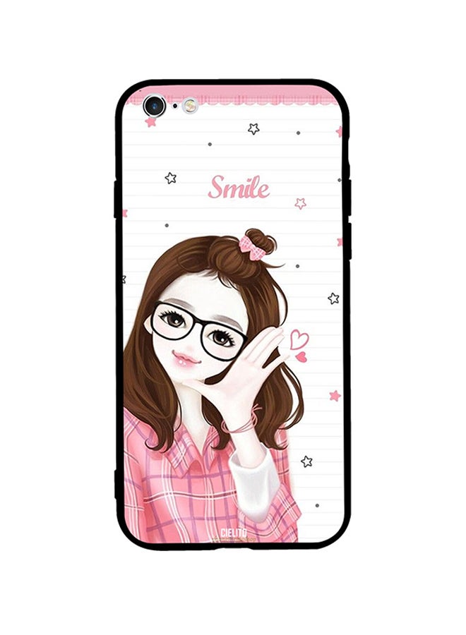 RUSSO Protective Case Cover For Apple iPhone 6 Plus Girl Smile Pink Shirt