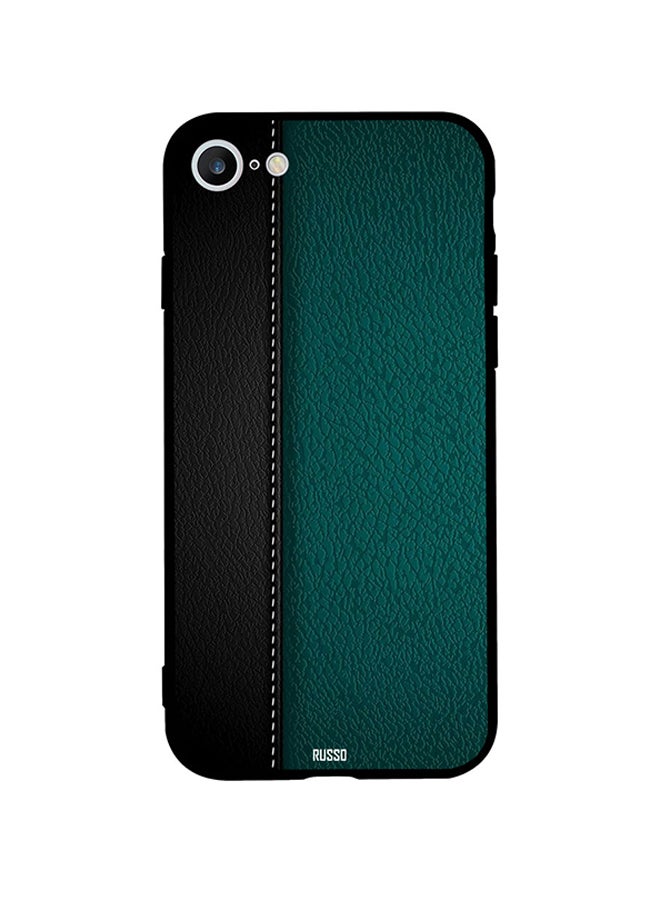 CIELITO Skin Case Cover -for Apple iPhone 6s Black and Green Leather Pattern Black and Green Leather Pattern