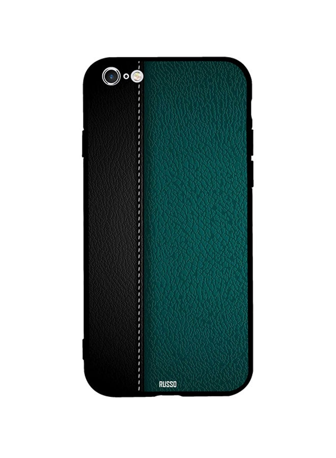 CIELITO Skin Case Cover -for Apple iPhone 6s Plus Black and Green Leather Pattern Black and Green Leather Pattern 