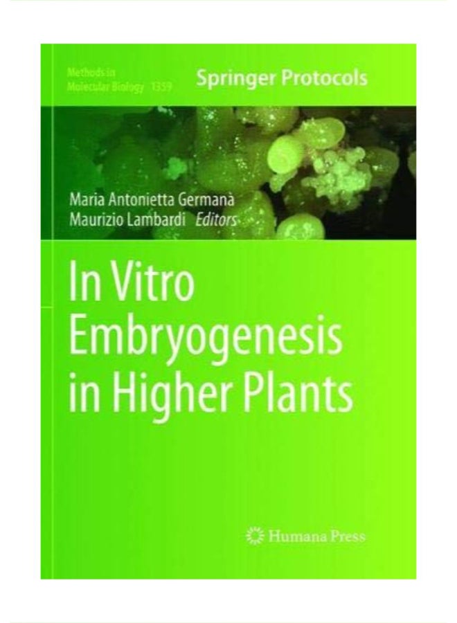 In Vitro Embryogenesis In Higher Plants paperback english 