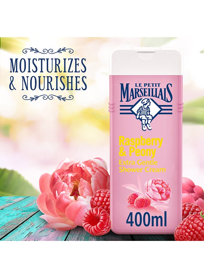 LE PETIT MARSEILLAIS - Extra Gentle Shower Cream - Raspberry And Peony 400ml - Image 1