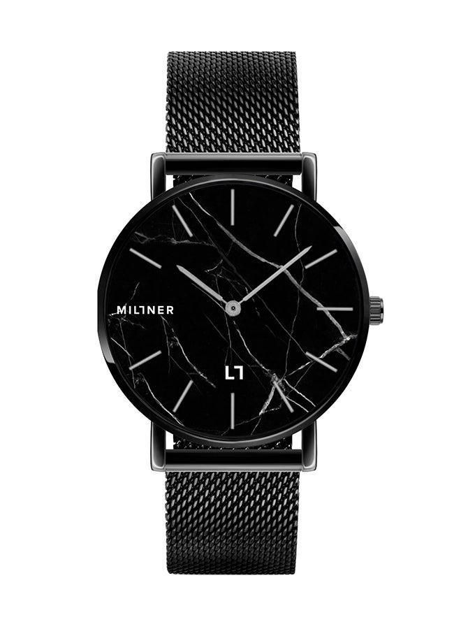 ميلنر ساعة يد بعقارب وسوار من المعدن طراز 10205 - 39 ملم - أسود - Image 1