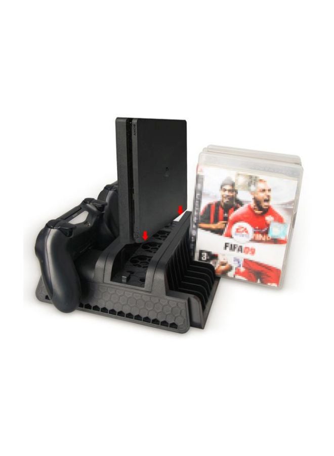 مسند قاعدي مزود بمروحة تبريد ووحدة شحن لجهاز بلايستيشن 4 / برو / سليم يحمل الجهاز بشكل عمودي - Image 2