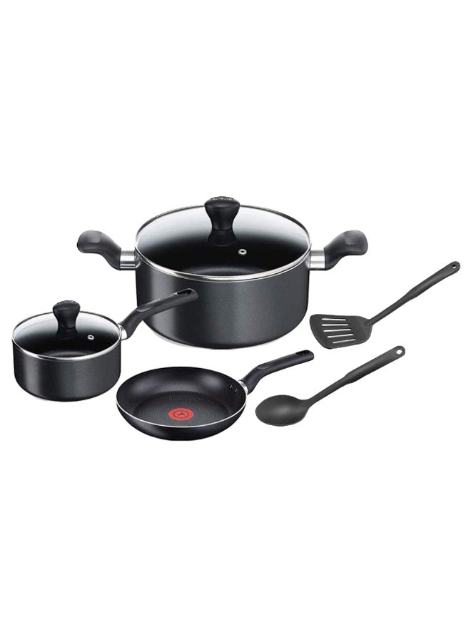 Tefal - 7-Piece Non Stick Cookware Set Black/Clear - Image 1