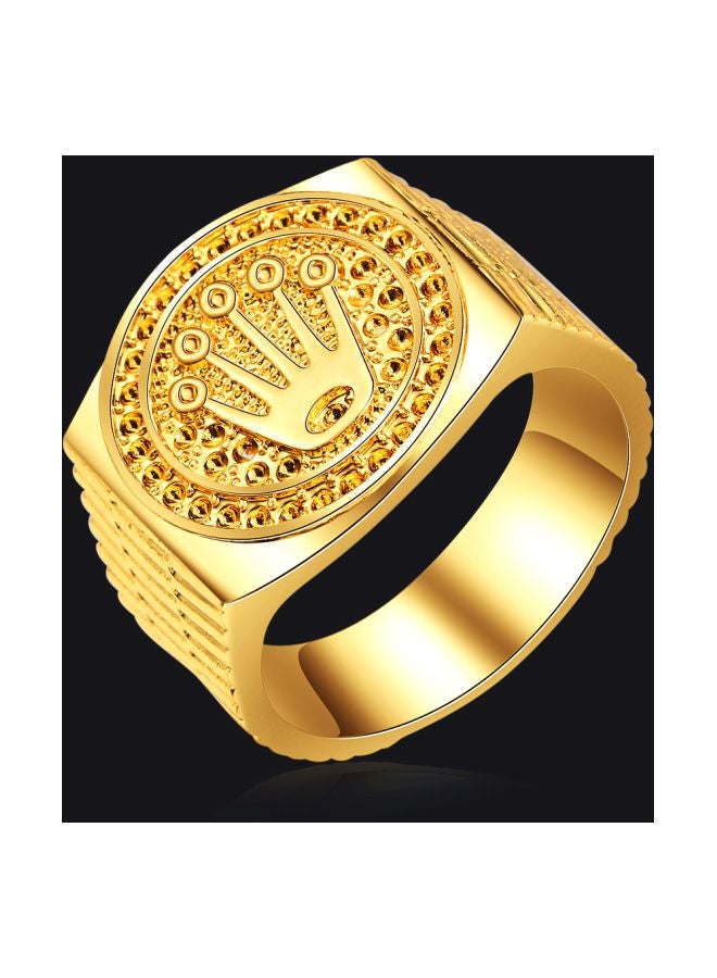 18 Karat Gold Plated Crown Ring