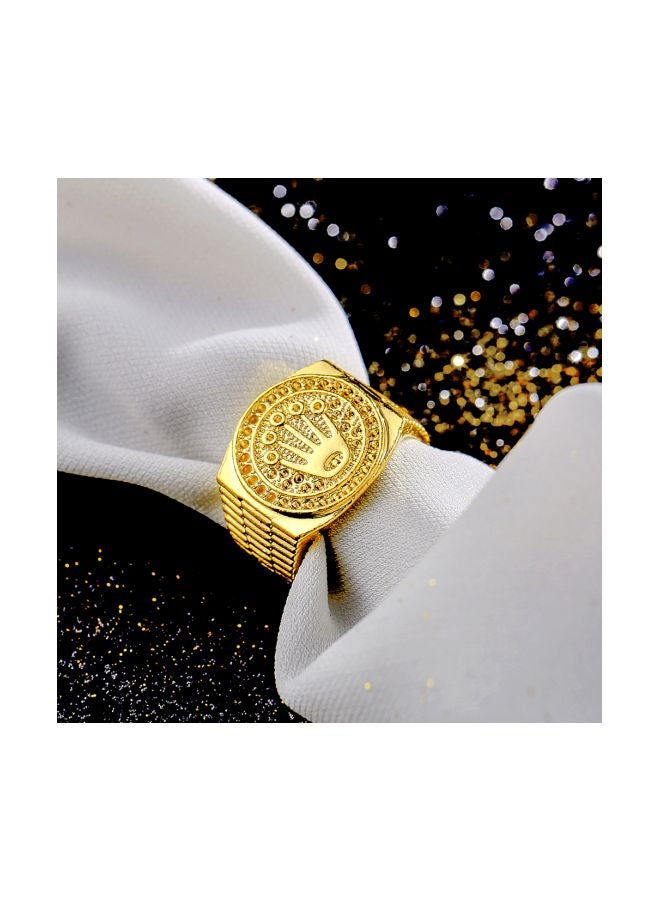 18 Karat Gold Plated Crown Ring