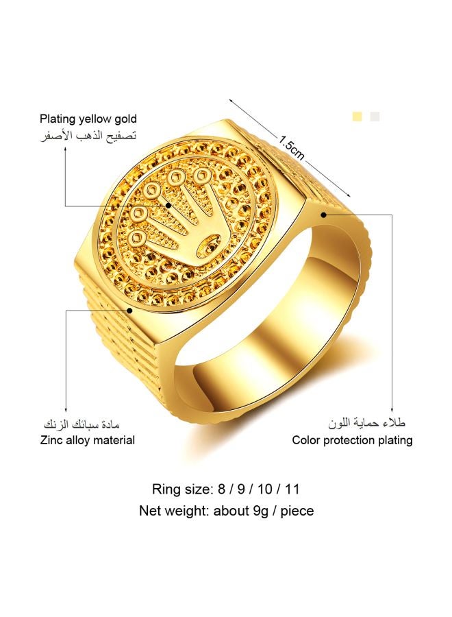 18 Karat Gold Plated Crown Ring