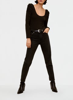 MANGO Puffed Shoulder Bodysuit Black  - Image 2