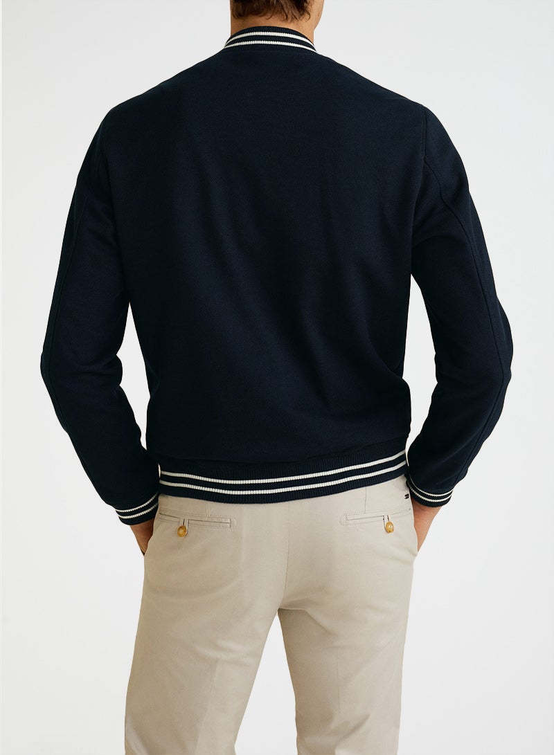 Contras Stripe Bomber Jacket Navy