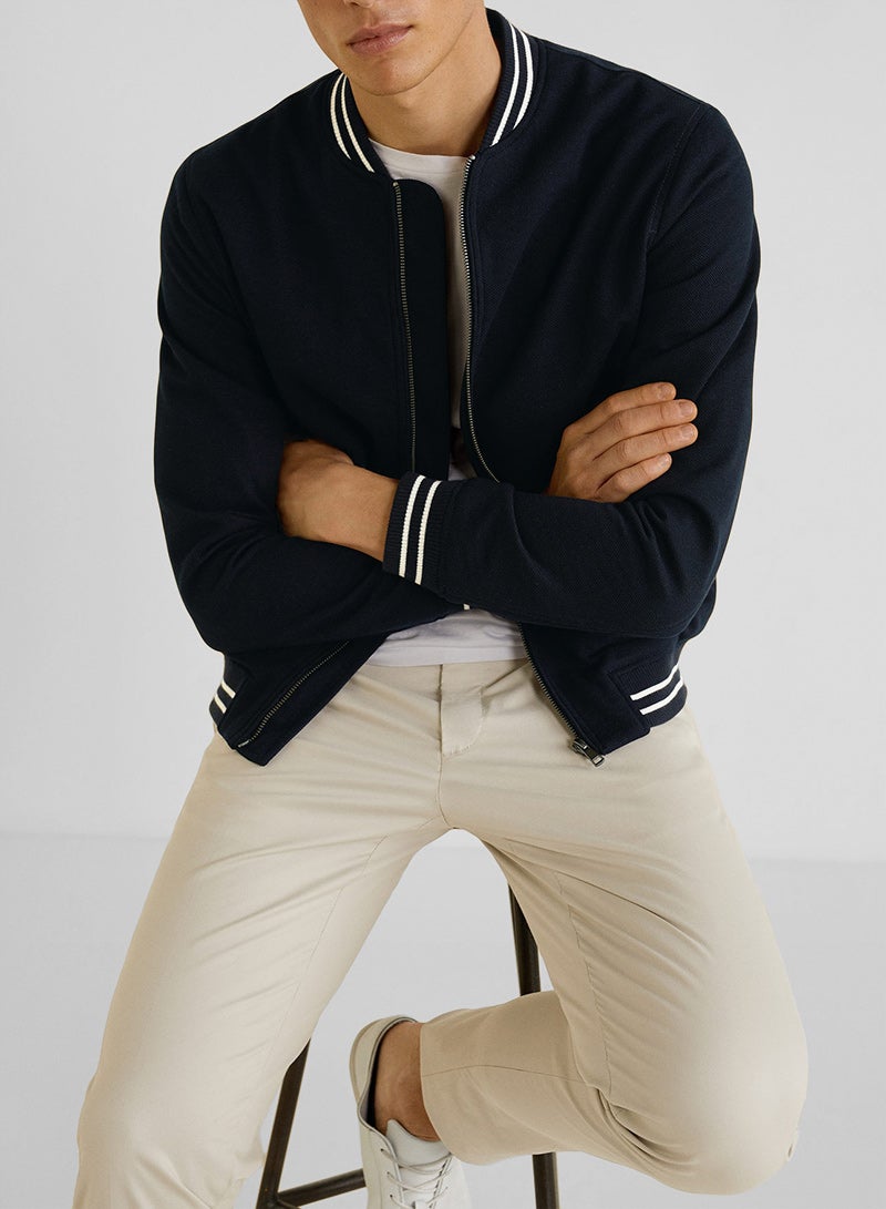 Contras Stripe Bomber Jacket Navy