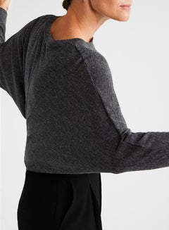 MANGO Flecked T-Shirt Dark Grey  - Image 3