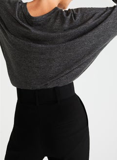 MANGO Flecked T-Shirt Dark Grey  - Image 4