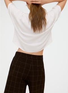 MANGO Knot Detail Cropped Blouse White  - Image 3