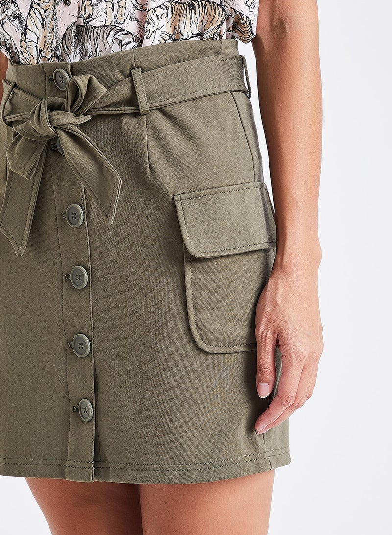 NOISY MAY - High Waist Cargo Skirt Olive - Image 1