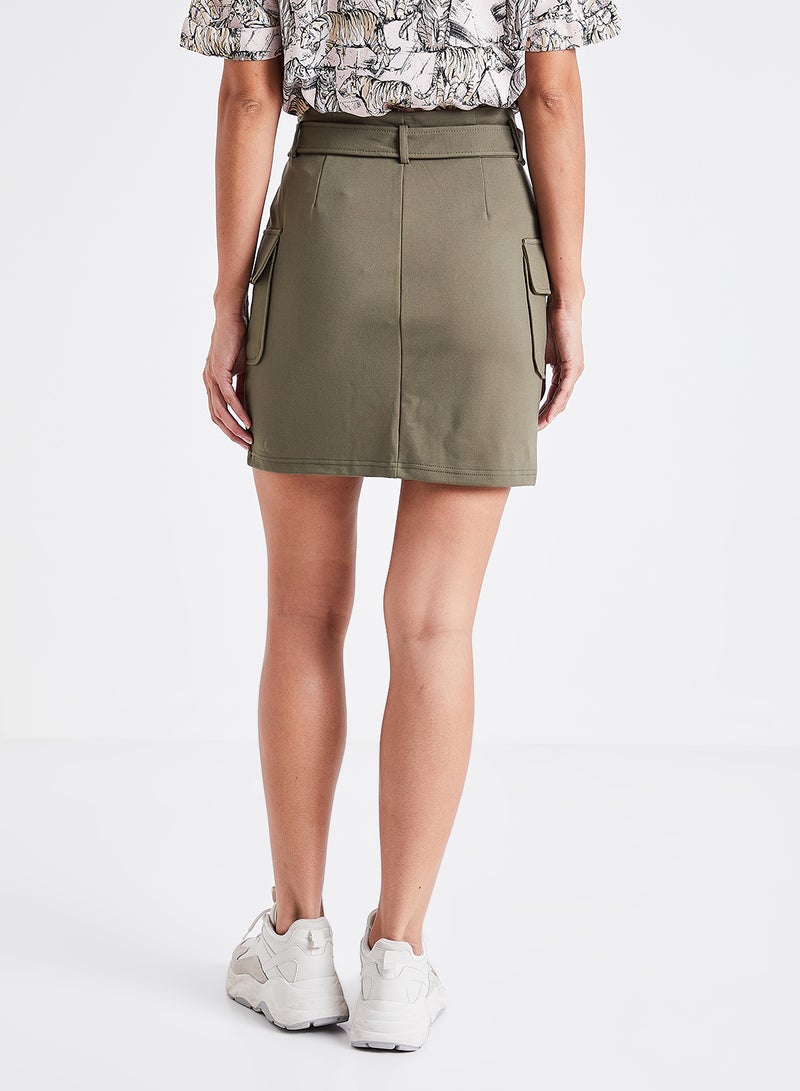 NOISY MAY - High Waist Cargo Skirt Olive - Image 1