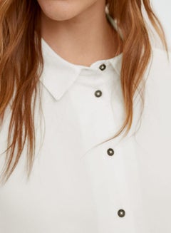 MANGO Knot Detail Cropped Blouse White  - Image 4