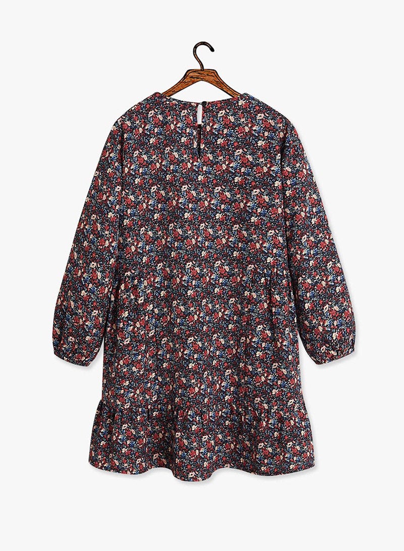 مانجو فستان كلاسيكي بنقشة الزهور للفتيات متعدد الألوان - Image 2