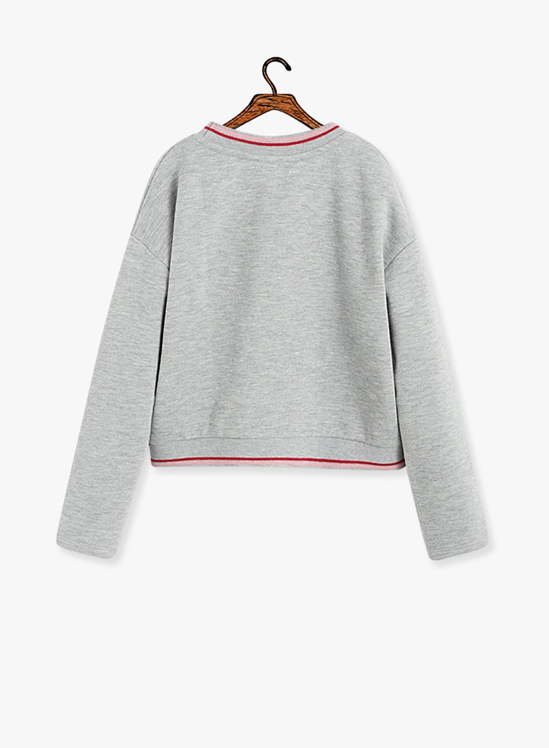 MANGO - So Cool Printed Sweatshirt Grey - Image 1