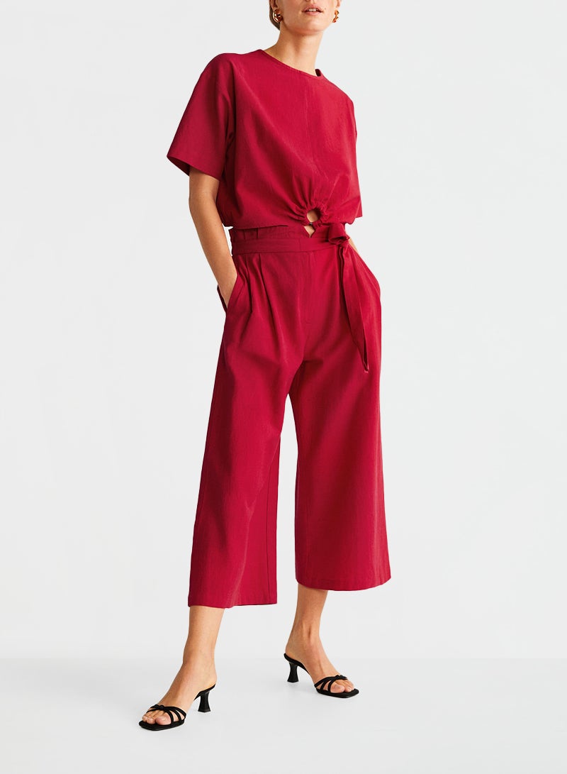 MANGO Ring Detailed Blouse Red  - Image 2