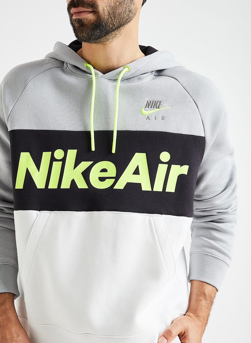 Air Fleece Hoodie Grey/White