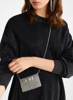 MANGO Classic Style Metallic Sweater Black  - Image 4