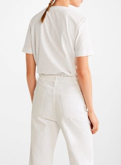 MANGO Slogan Printed T-Shirt White  - Image 3