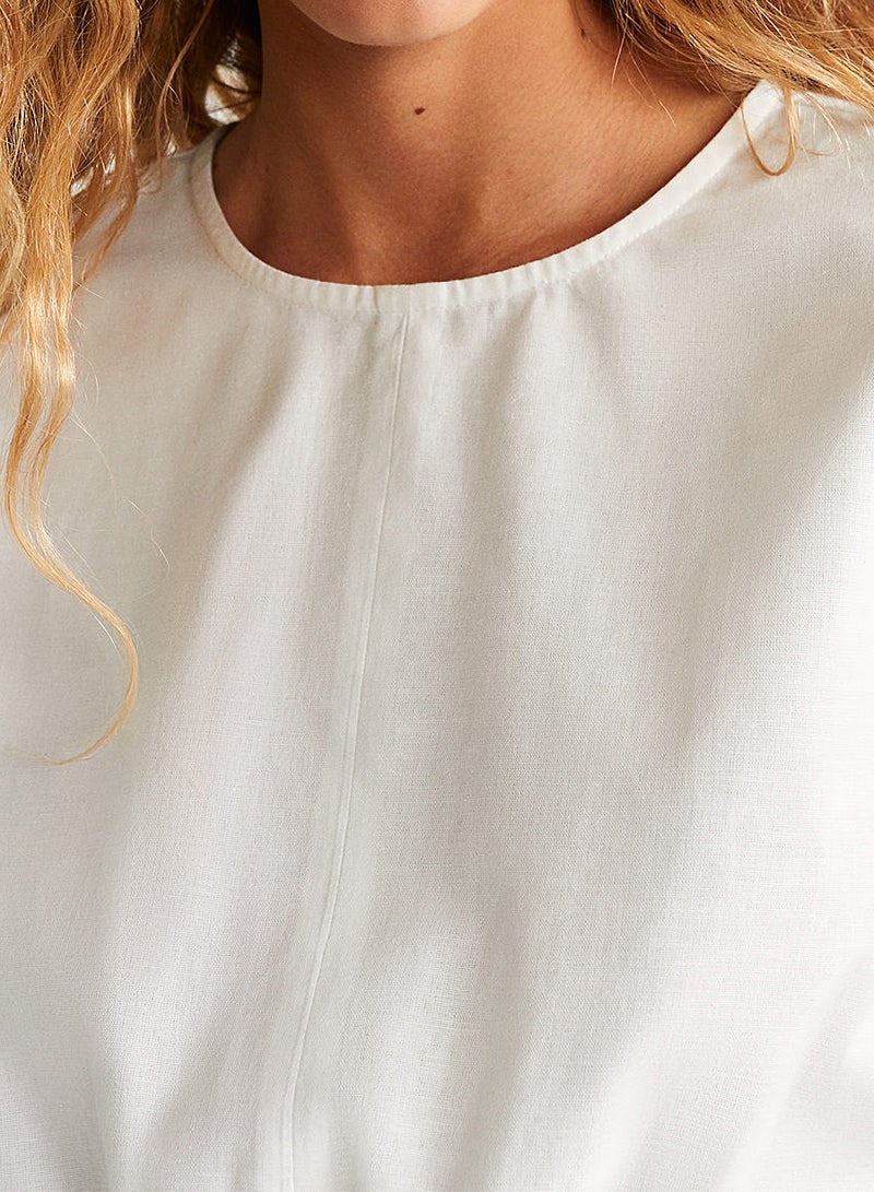 Ring Detailed Blouse White - v1584008520/N35534139V_4