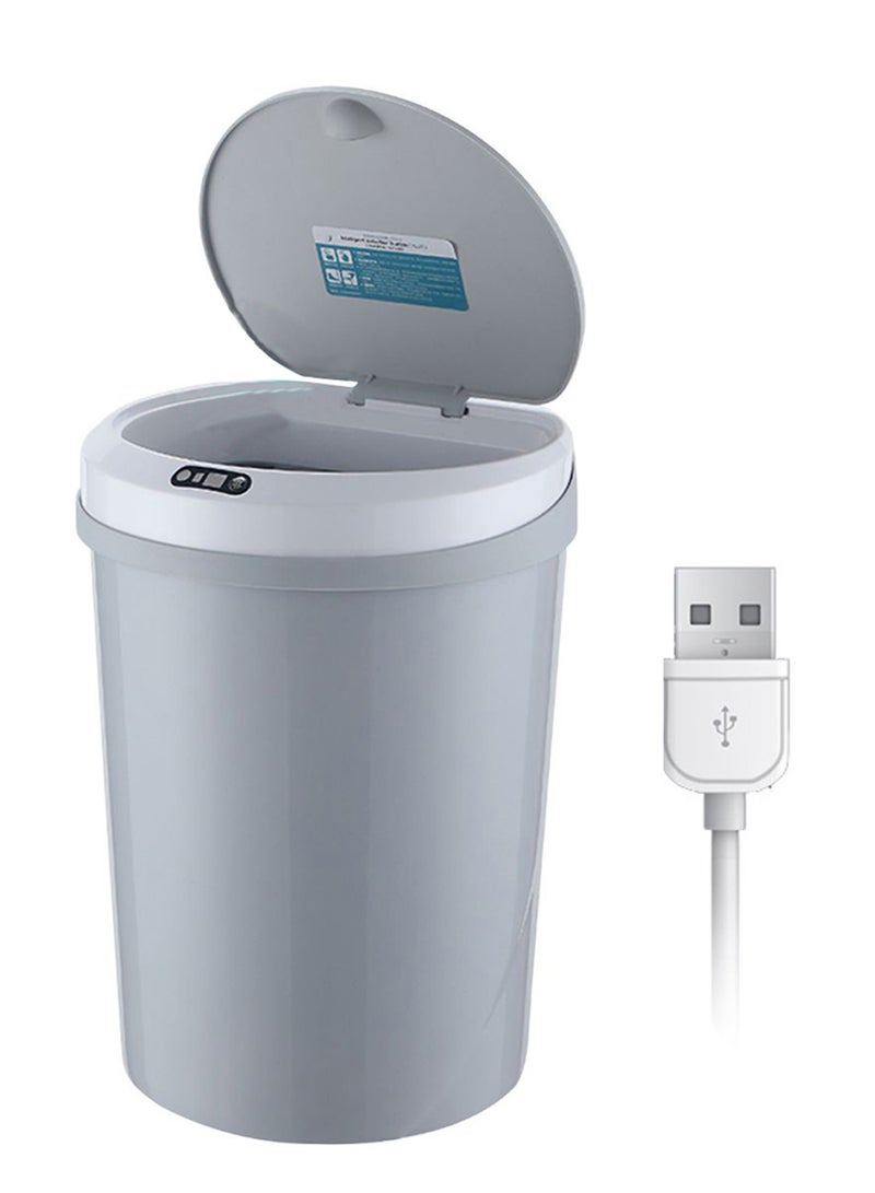 ماركة غير محددة سلة مهملات تعمل بدون لمسها مع كابل USB رمادي / أبيض 35 x 26سم 