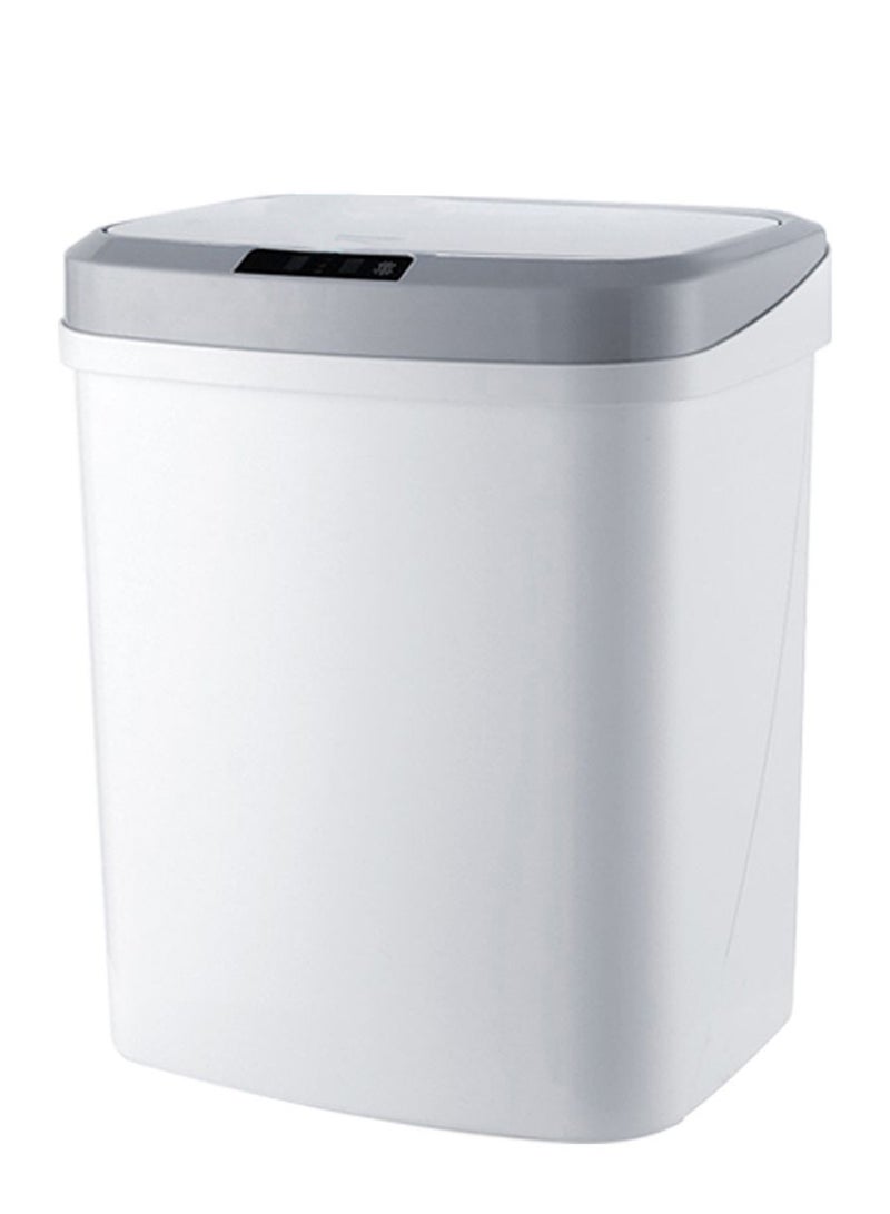 Generic - Touch Free Trash Can With Lid White/Grey 32.5 x 27.8cm - Image 1