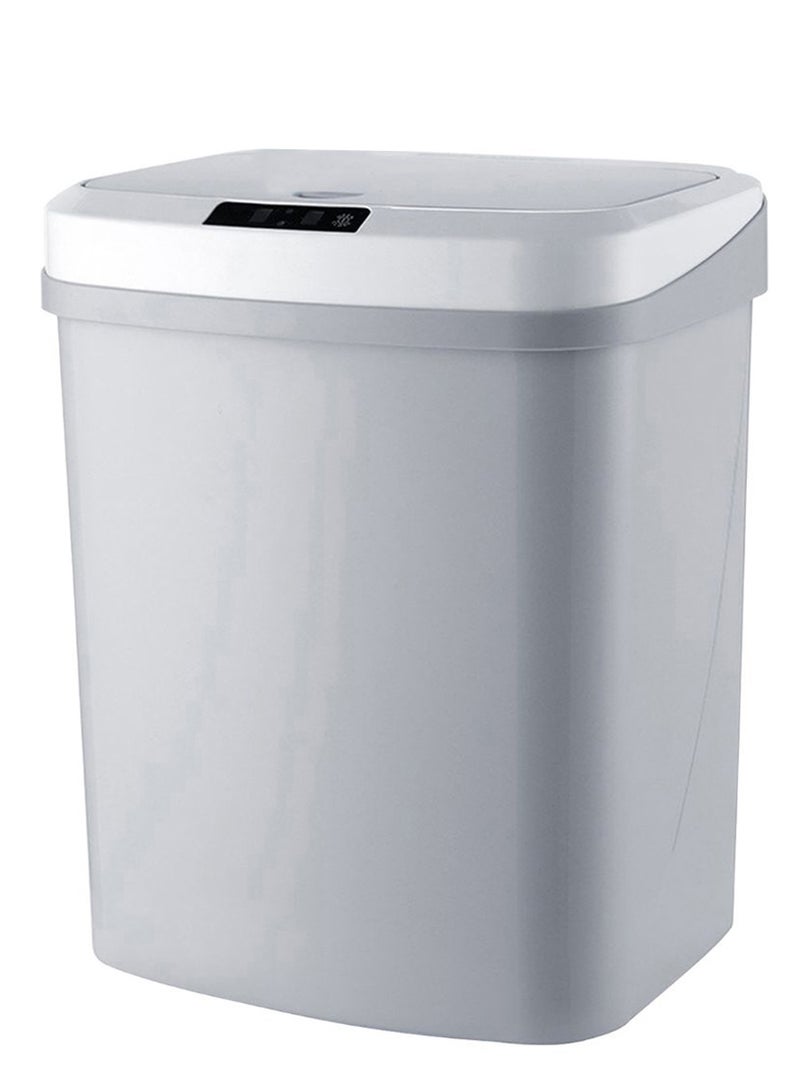 Generic Touch Free Trash Can With Lid Grey/White 32.5 x 27.8cm 
