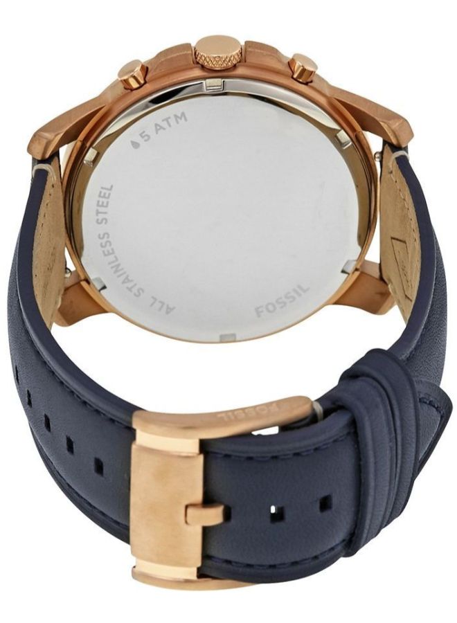 FOSSIL men Leather Chronograph Wrist Watch FS5237 - 44 mm - Navy Blue  - Image 2